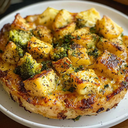 Cheesy Broccoli and Potato Skillet Pie 2 Cheesy Broccoli and Potato Skillet Pie