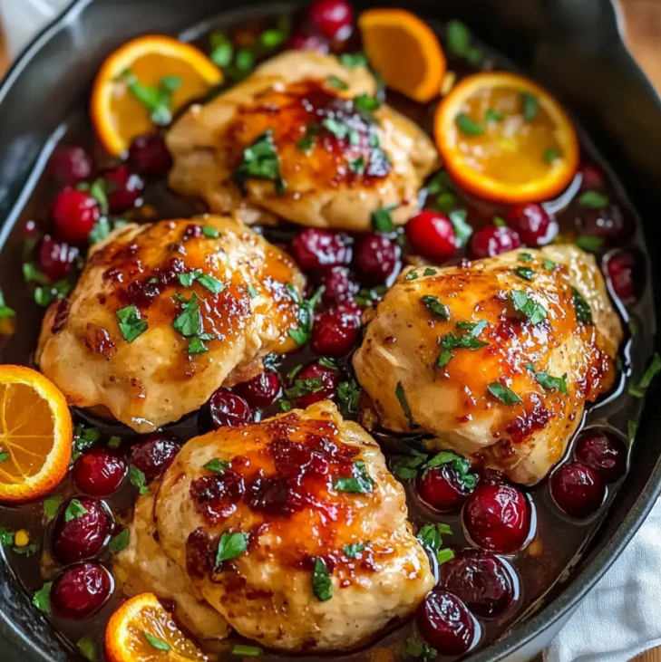 Cranberry Orange Glazed Chicken Thighs