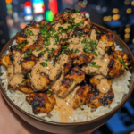 Chicken over Rice with White Sauce