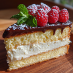 Raspberry Cream Cake Slice