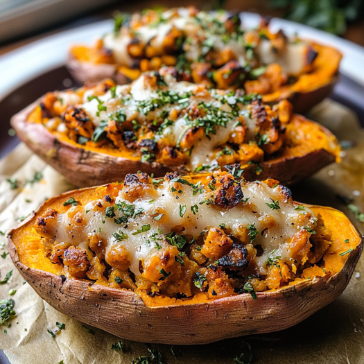 Stuffed Sweet Potatoes with Savoury Filling