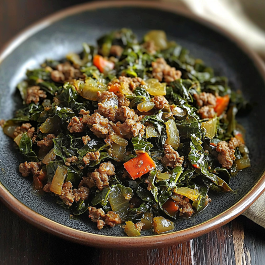 Ground Beef and Kale Skillet