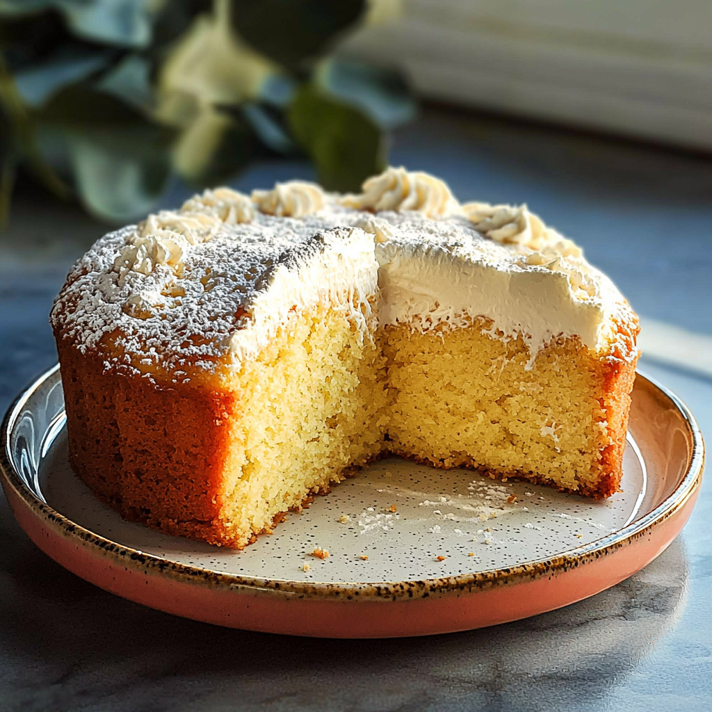 Vanilla Cake with Whipped Frosting
