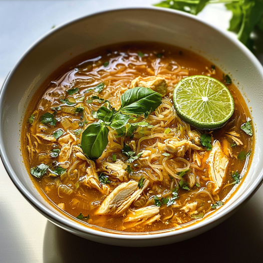Spicy Chicken Lime Noodle Soup