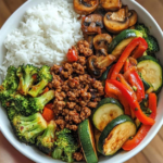 Ground Beef Veggie Rice Bowl