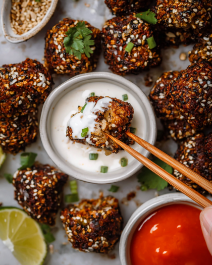 Crispy Sesame Cauliflower Bites