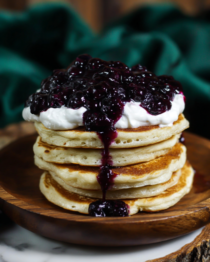 Fluffy Pancakes with Berry Topping