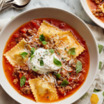 Ravioli Soup with Tomato and Herbs