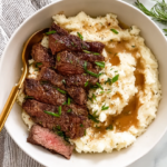 Steak with Mashed Potatoes and Gravy