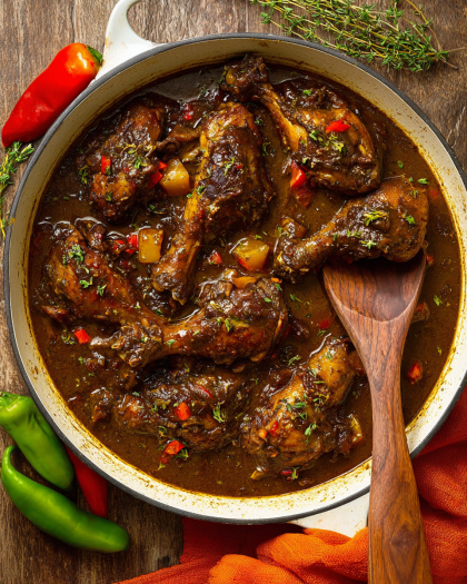 Caribbean Brown Stew Chicken