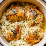 Herb Butter Chicken Thighs with Garlic Rice