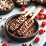 Chocolate-Covered Ice Cream Bars with Nut and Chocolate Drizzle