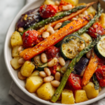 Roasted Vegetables with White Beans and Herb Dressing