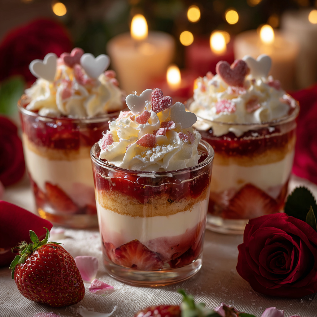 Strawberry Vanilla Heart Cups: Sweet Love in Every Layer Recipe