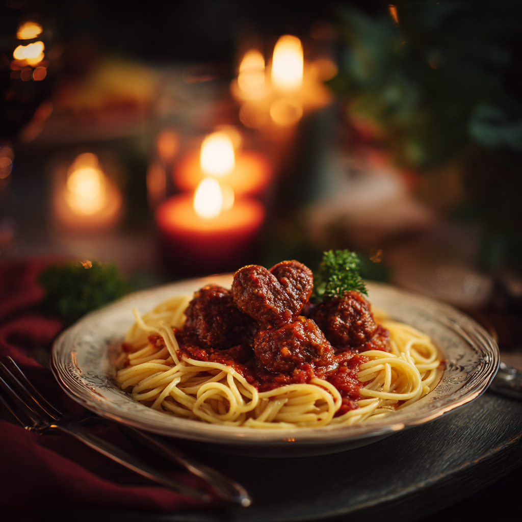 Sweetheart Meatballs with Spaghetti Recipe