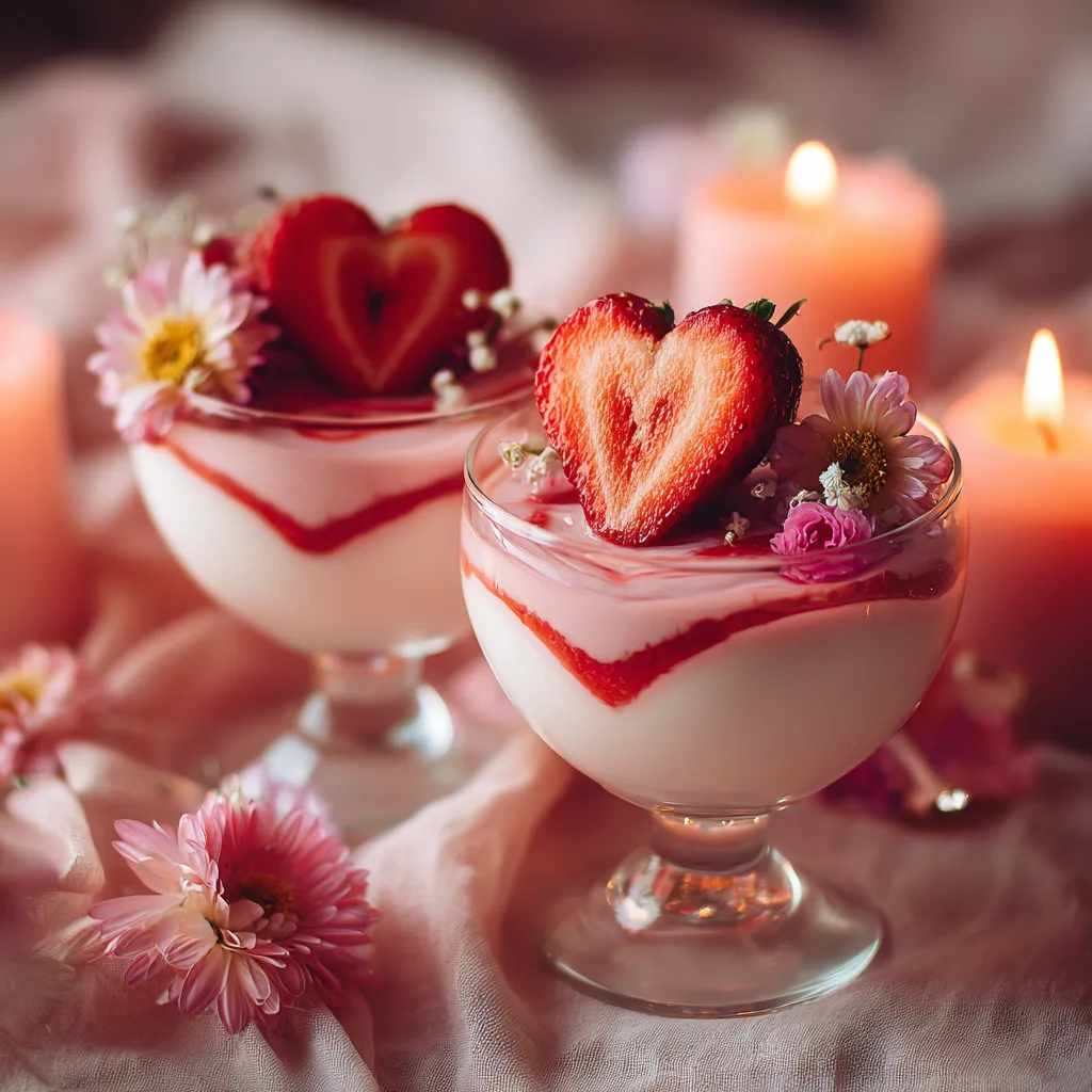 Vanilla Strawberry Yogurt Hearts: Light Love Treat Recipe - Recipe Image