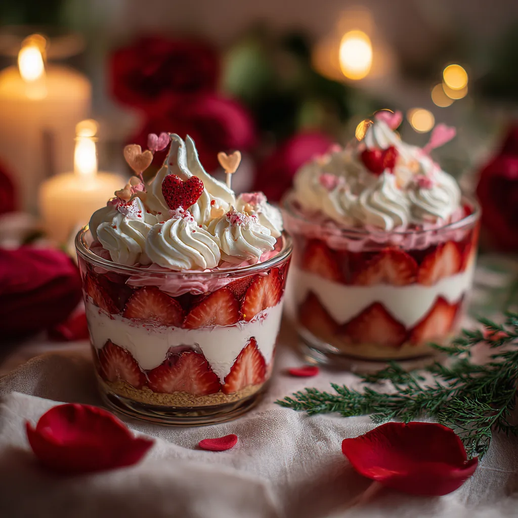 Strawberry Vanilla Heart Cups: Sweet Love in Every Layer Recipe - Recipe Image