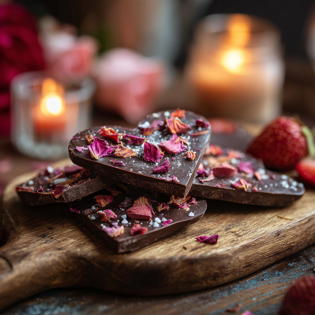 Chocolate Heart Bark: Bold Romantic Crunch Recipe - Recipe Image