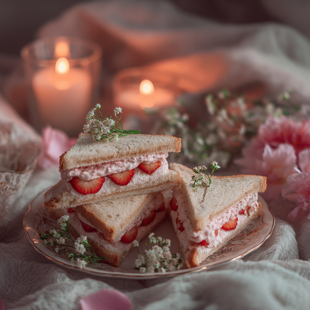 Strawberry Cream Heart Sandwiches: Soft Classic Romance Recipe 3 Strawberry Cream Heart Sandwiches: Soft Classic Romance Recipe - Recipe Image