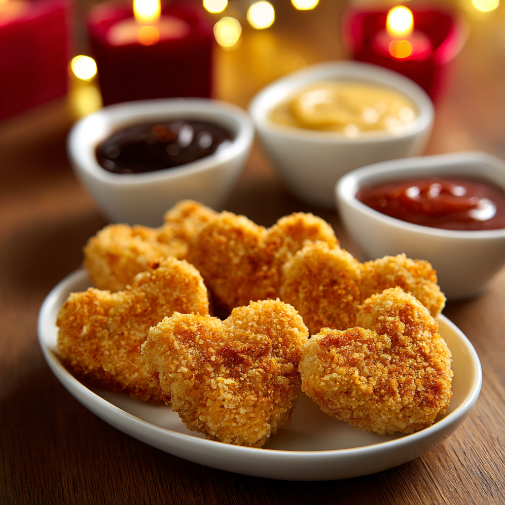 Heart-Shaped Chicken Nuggets Recipe - Recipe Image