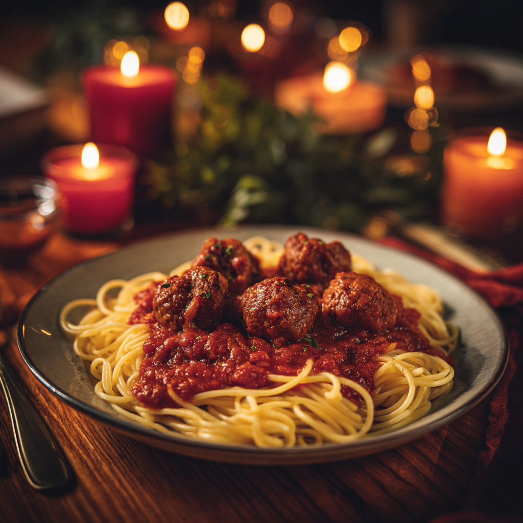 Sweetheart Meatballs with Spaghetti Recipe - Recipe Image