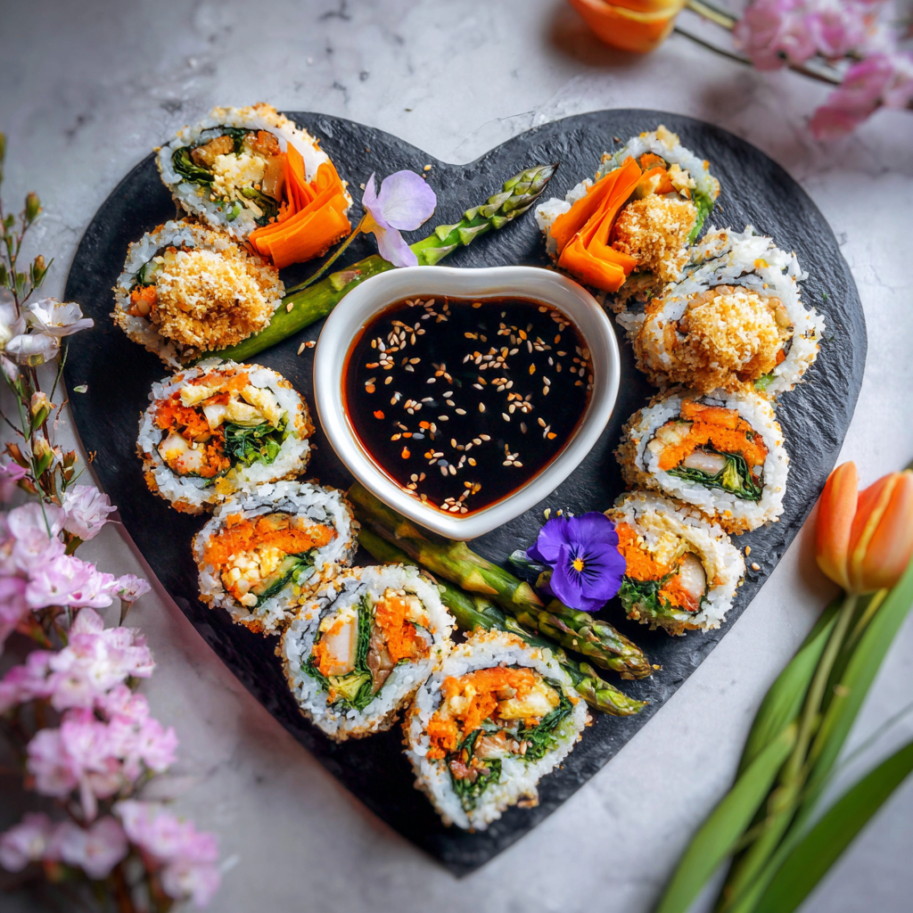 Valentine’s Day Sushi Rolls Recipe - Recipe Image