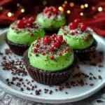 Mint Chocolate Cheesecake Cups with Holiday Flair