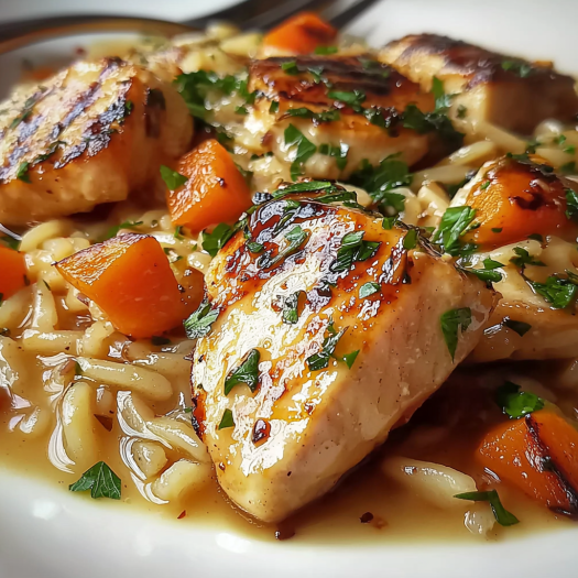 One-Pan Chicken and Orzo Skillet