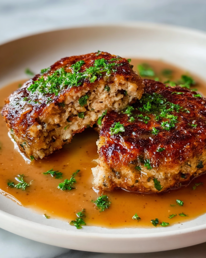 Juicy Turkey Patties with Gravy