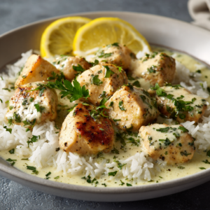 Creamy Lemon Herb Chicken with Rice Recipe