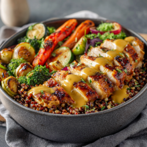 Honey Mustard Chicken Grain Bowl Recipe