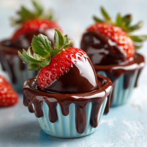 Chocolate Covered Strawberries Cups: Drip Effect Trend Recipe