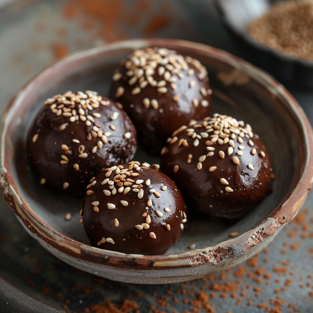 Chocolate Tahini Date Bites: Dark Healthy Indulgence Recipe