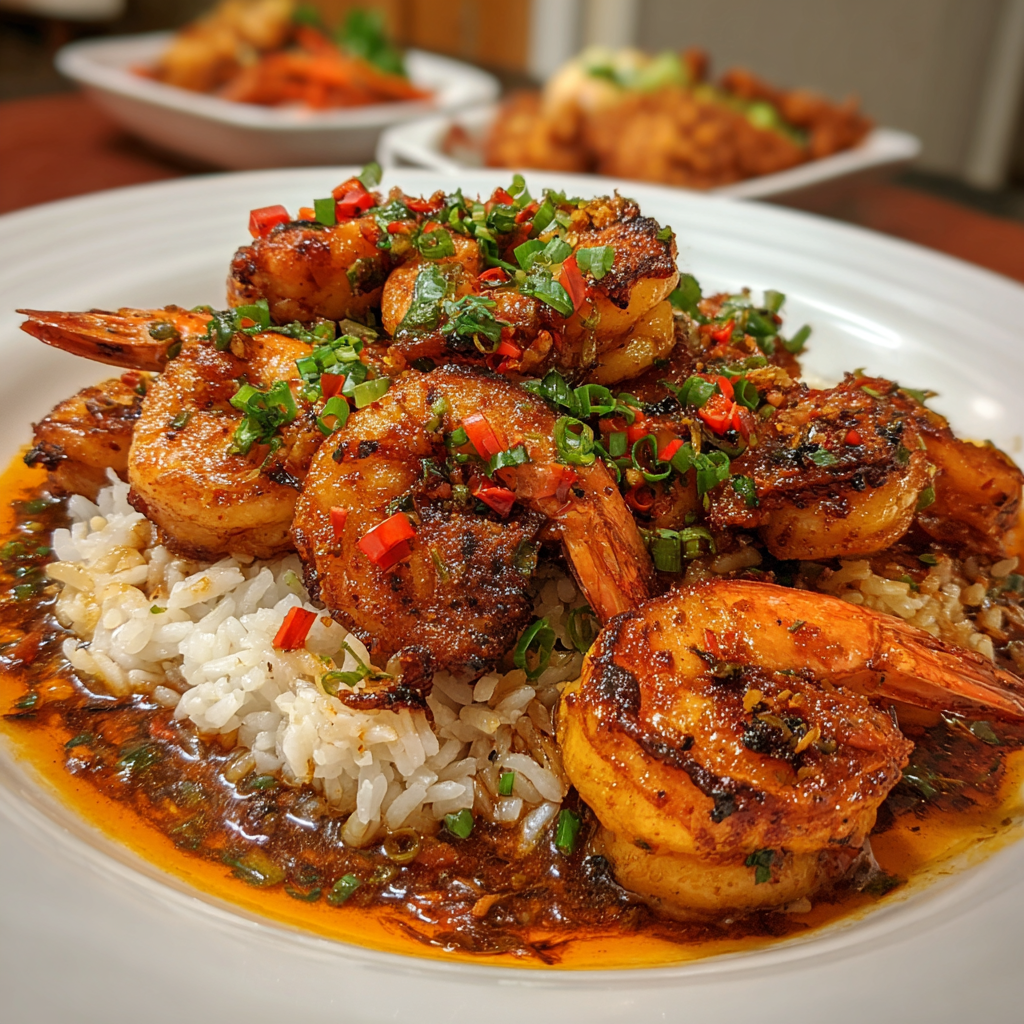 Red Chili Oil Chicken Shrimp Rice: Burning Spoonfuls Recipe