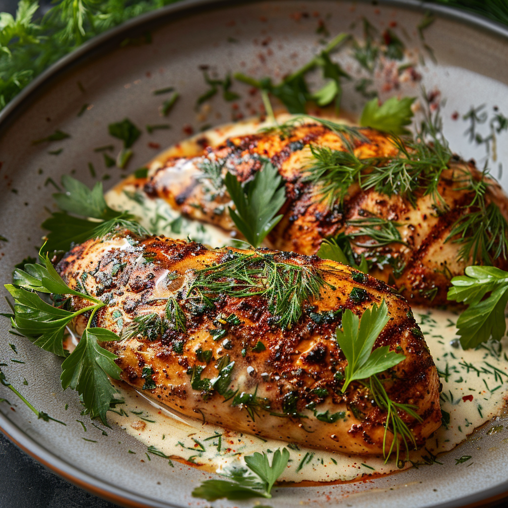 Smoky Paprika Chicken with Creamy Herb Sauce Recipe