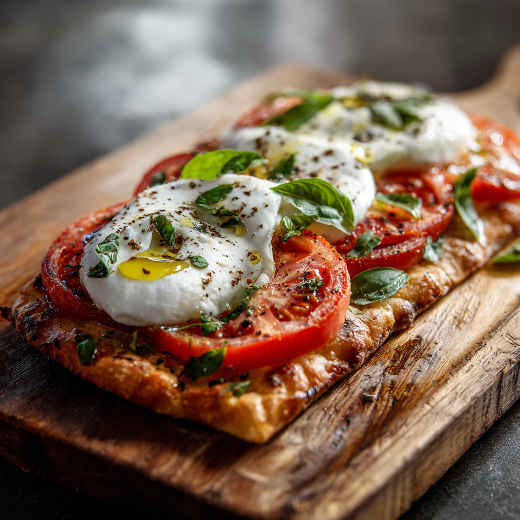 Burrata Margherita Flatbread Recipe
