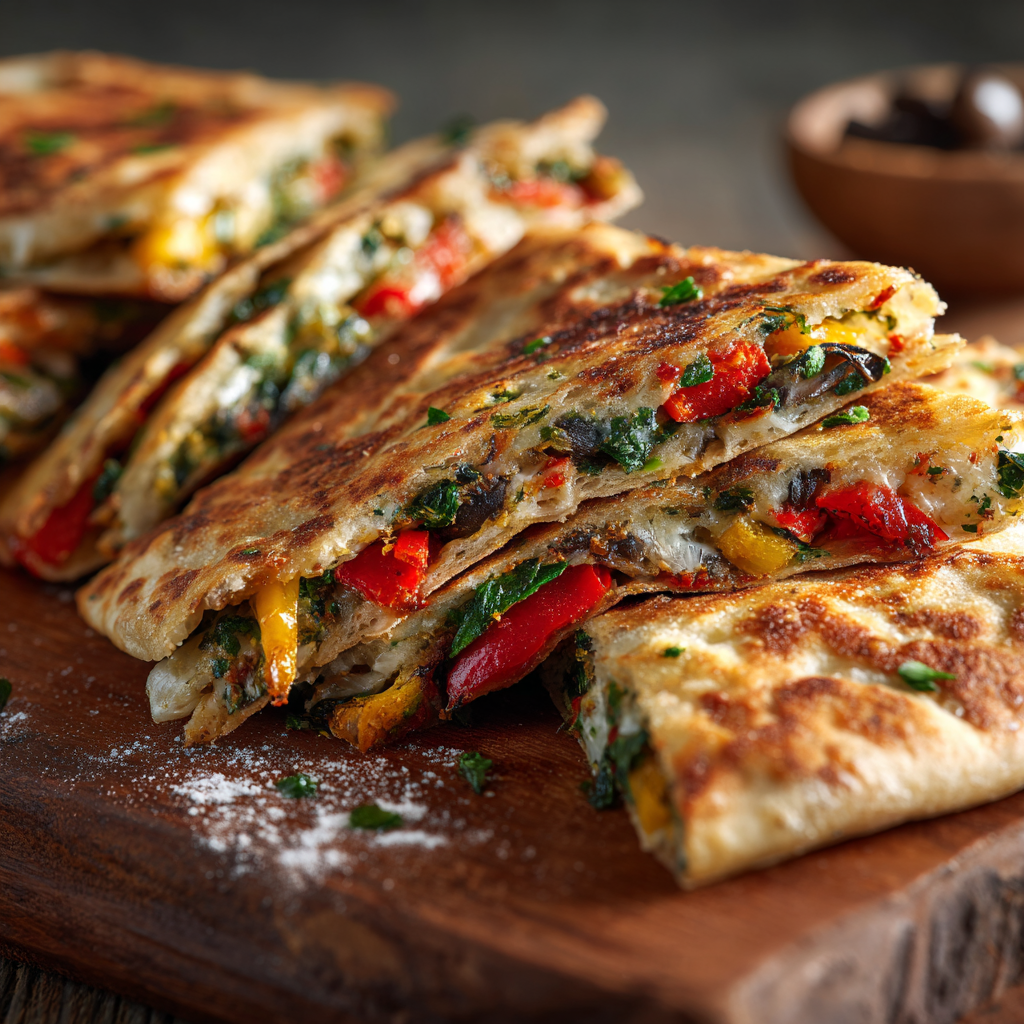 Mediterranean Stuffed Flatbread Recipe