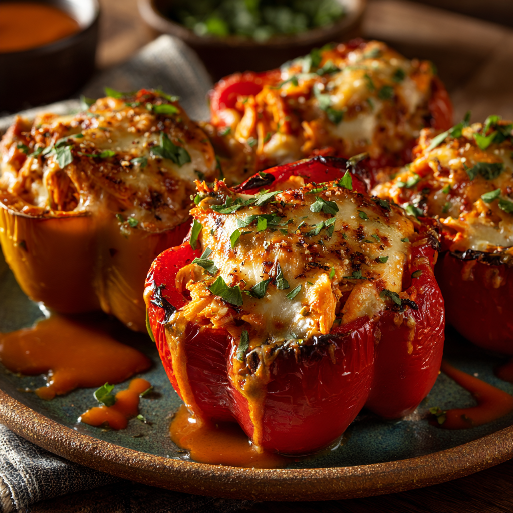 Fiery Buffalo Chicken Stuffed Peppers Recipe