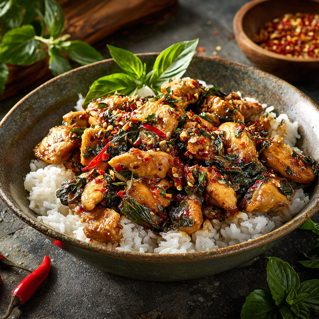 Spicy Thai Basil Chicken (Pad Krapow Style) Recipe