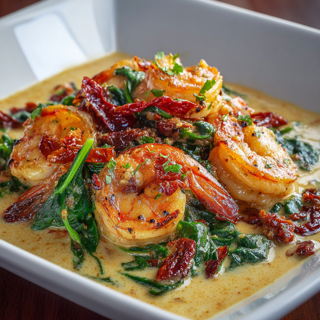 Spicy Creamy Tuscan Shrimp Recipe