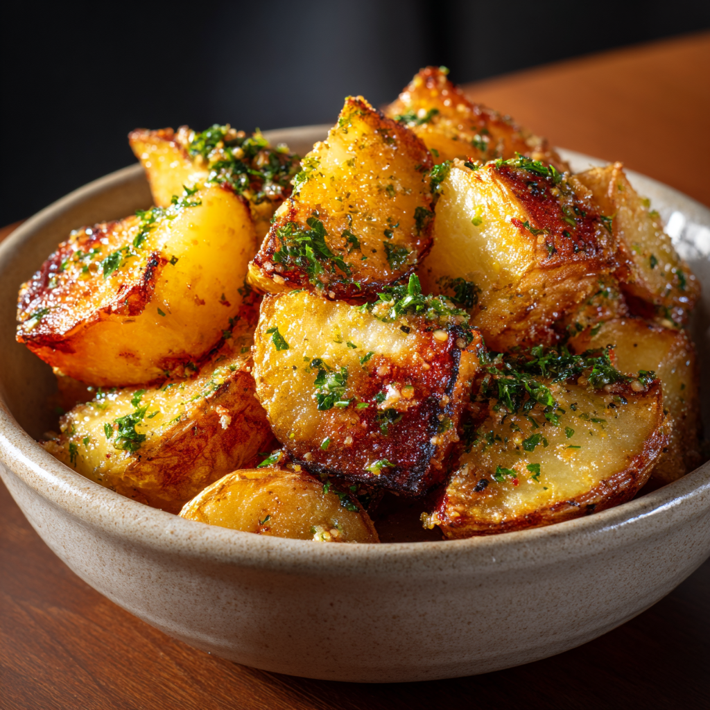 Spicy Garlic Parmesan Roasted Potatoes Recipe