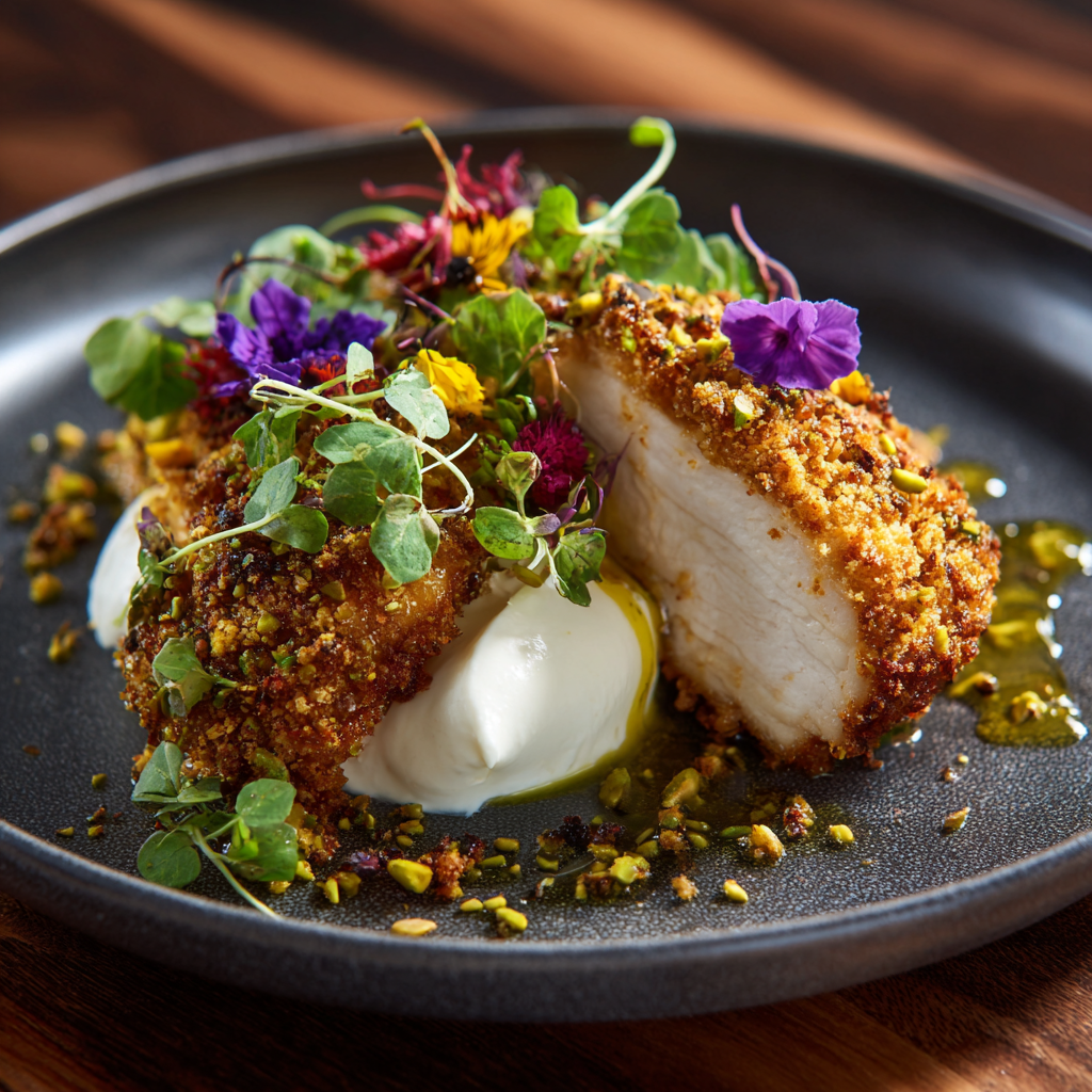 Pistachio-Crusted Chicken with Lemon Burrata Recipe