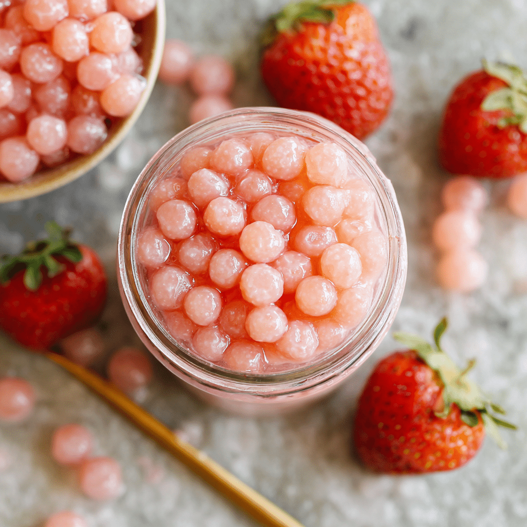 Strawberry Boba Pearls Recipe - Recipe Image