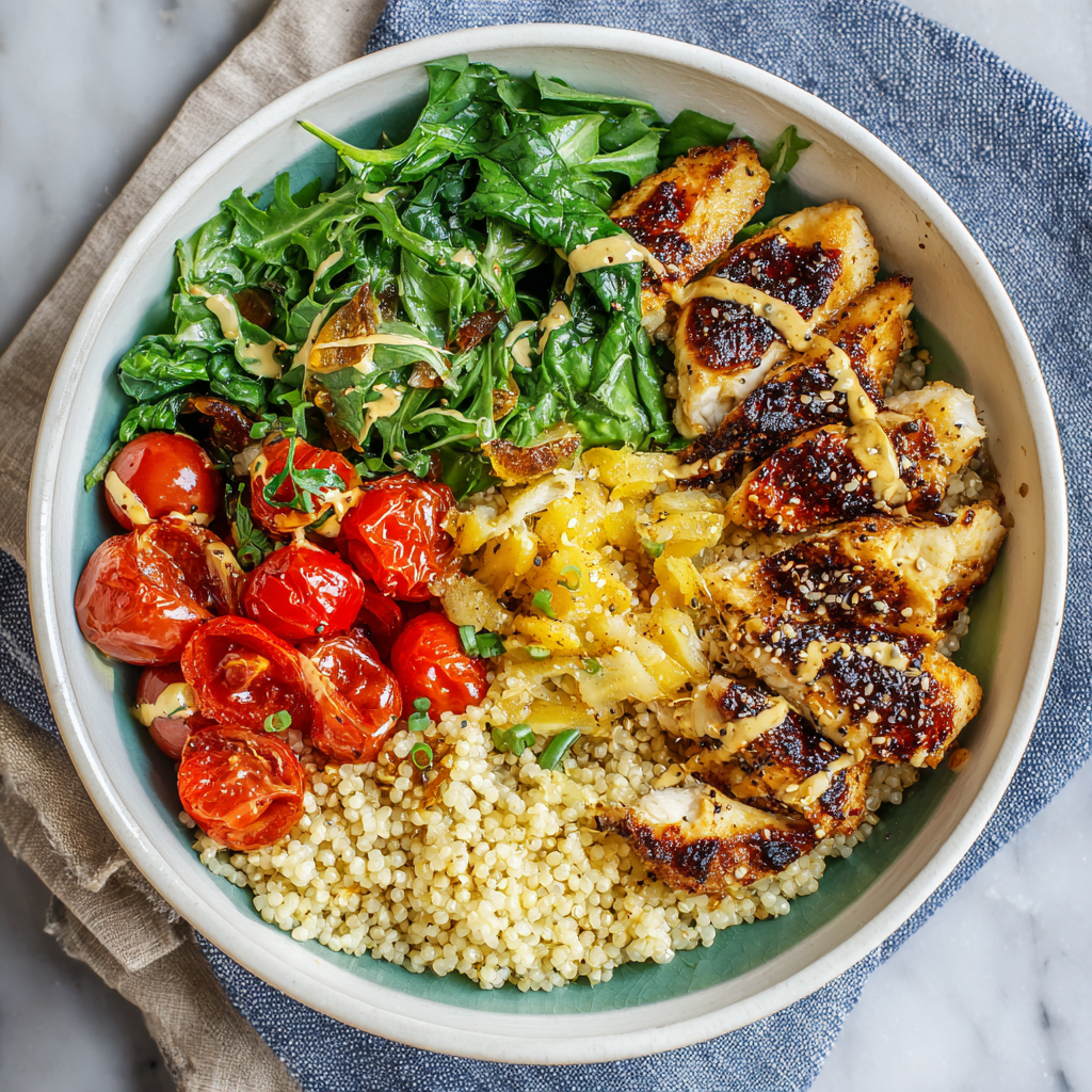 Honey Mustard Chicken Grain Bowl Recipe - Recipe Image