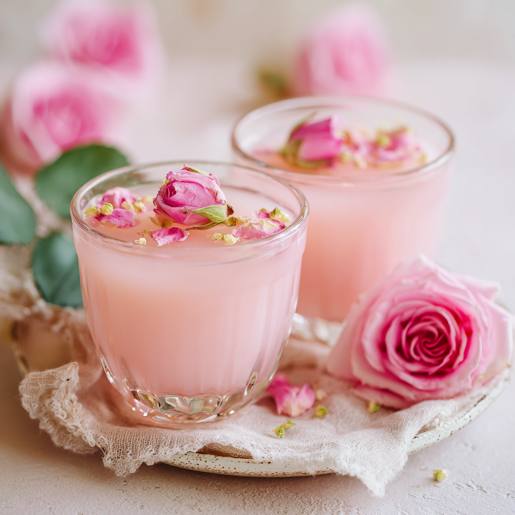 Rose Milk Jelly Cups: Floral & Elegant Recipe - Recipe Image