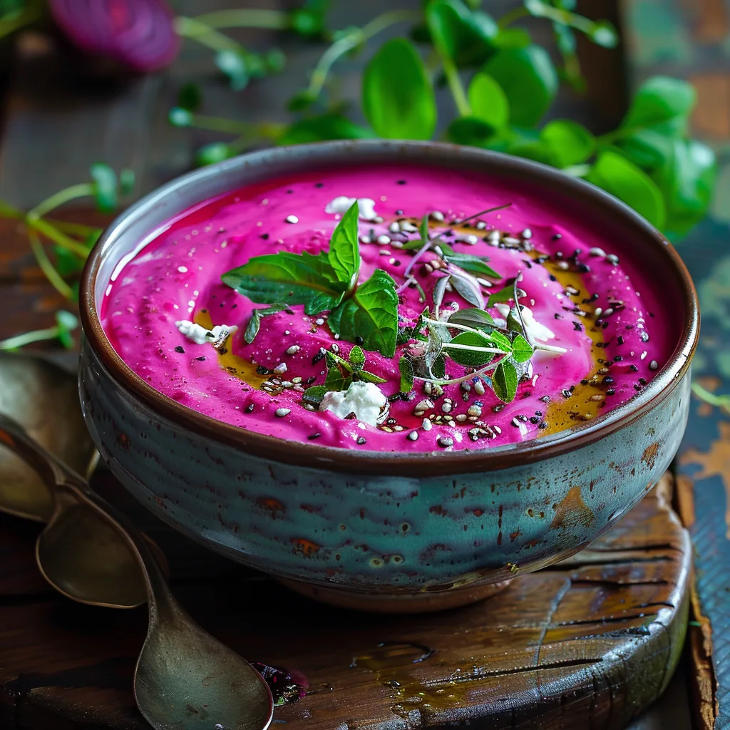 Beetroot Yogurt Dip: Pink Savory Cream Recipe 2 Beetroot Yogurt Dip: Pink Savory Cream Recipe - Recipe Image