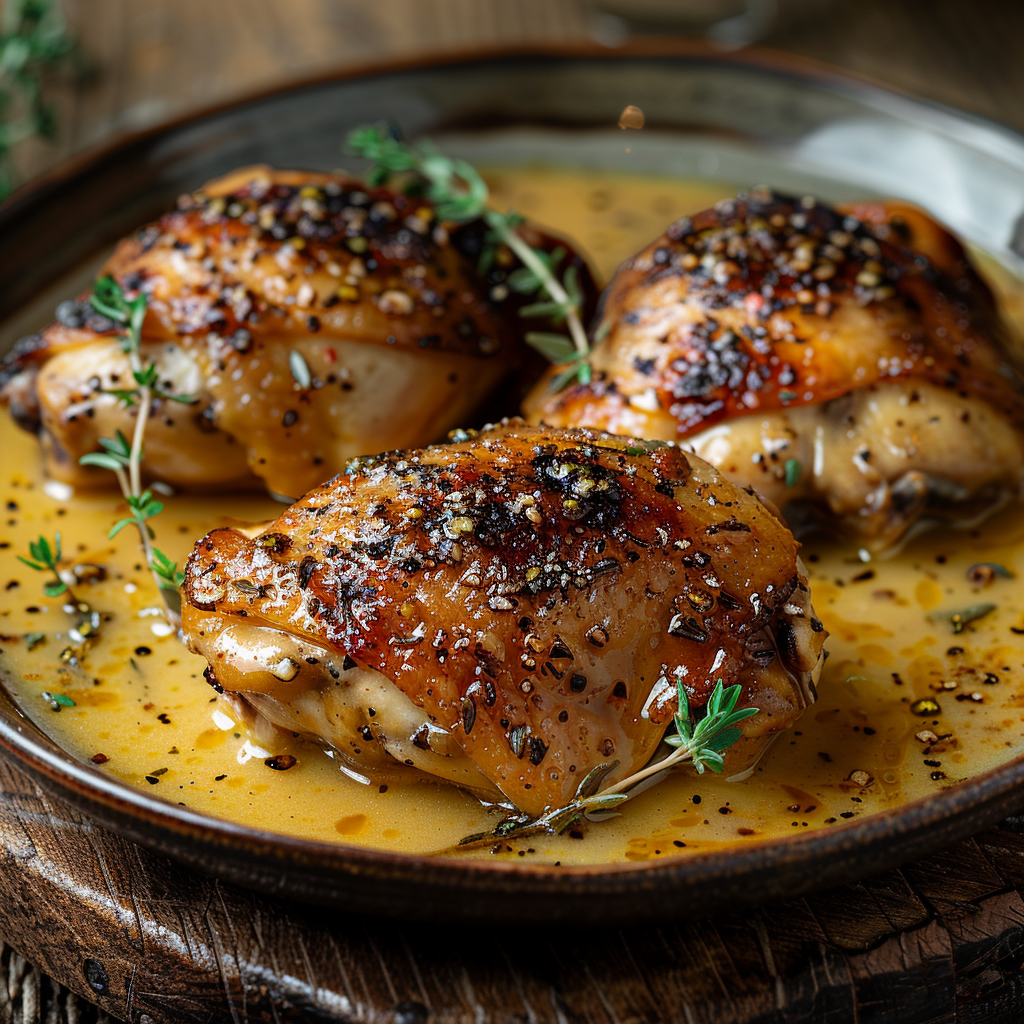 Honey Mustard Glazed Chicken Thighs Recipe - Recipe Image