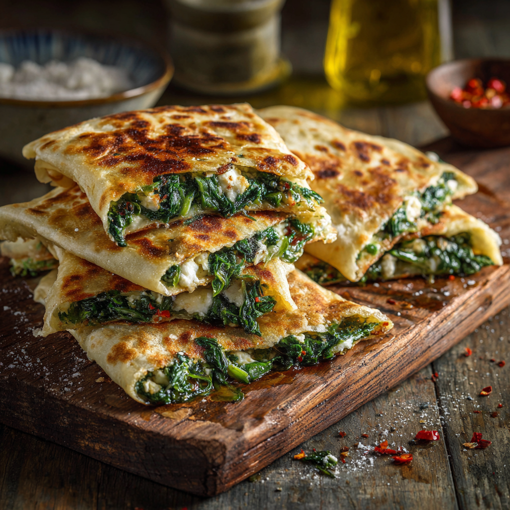 Turkish Spinach & Feta Gozleme Recipe - Recipe Image