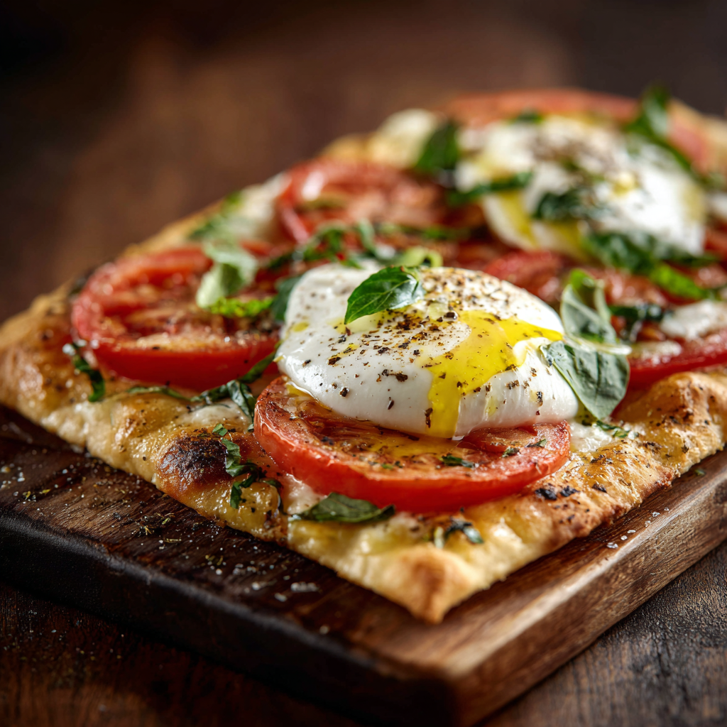 Burrata Margherita Flatbread Recipe - Recipe Image