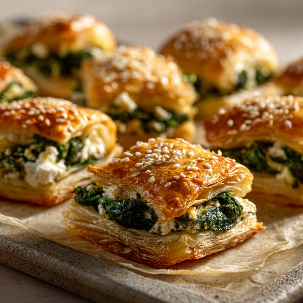 Spinach & Feta Puff Pastry Bites Recipe - Recipe Image